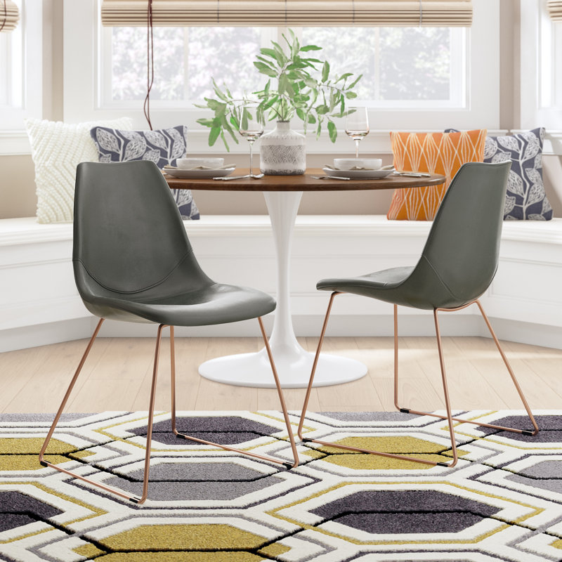 Chaise d'appoint rembourré, Similicuir gris