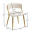 Ensemble de chaises de salle à manger rembourrées en velours 2 pièces Christal avec dossier incurvé tressé et pieds en métal Christal-88086803