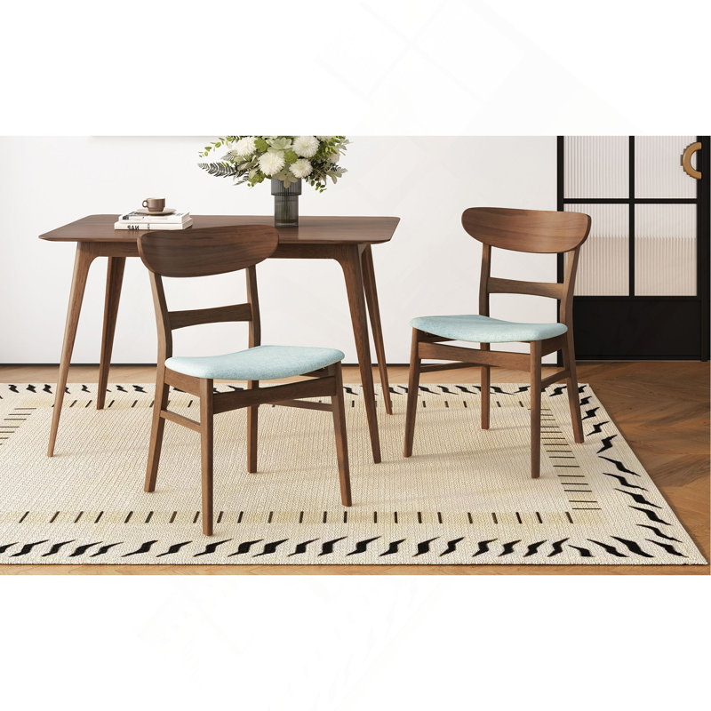 Chaise de salle à manger (ensemble de 2), Vert, Marron foncé