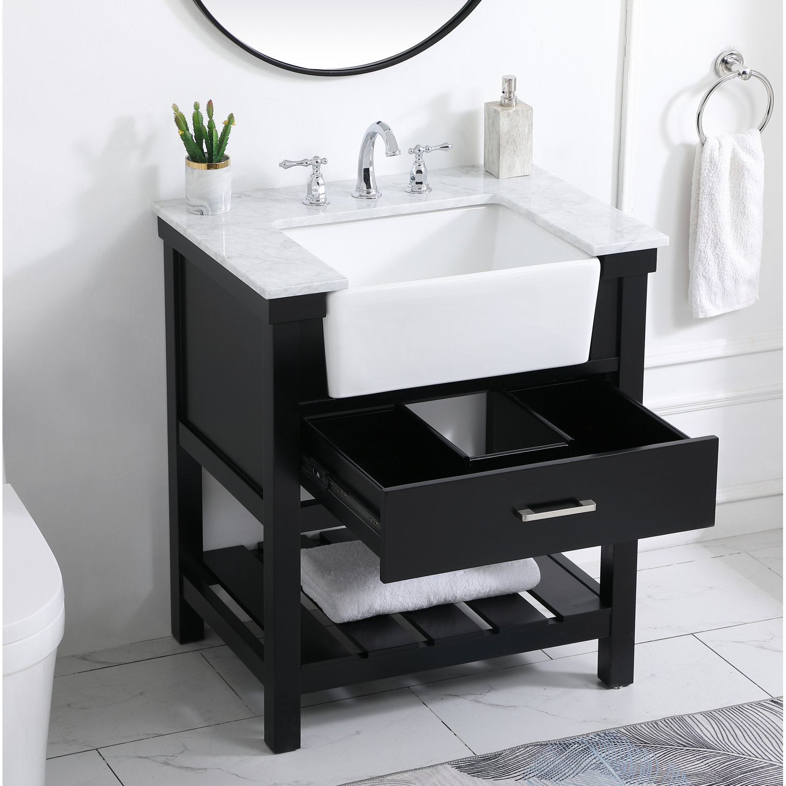 Pelaghia 30'' Single Bathroom Vanity, Black