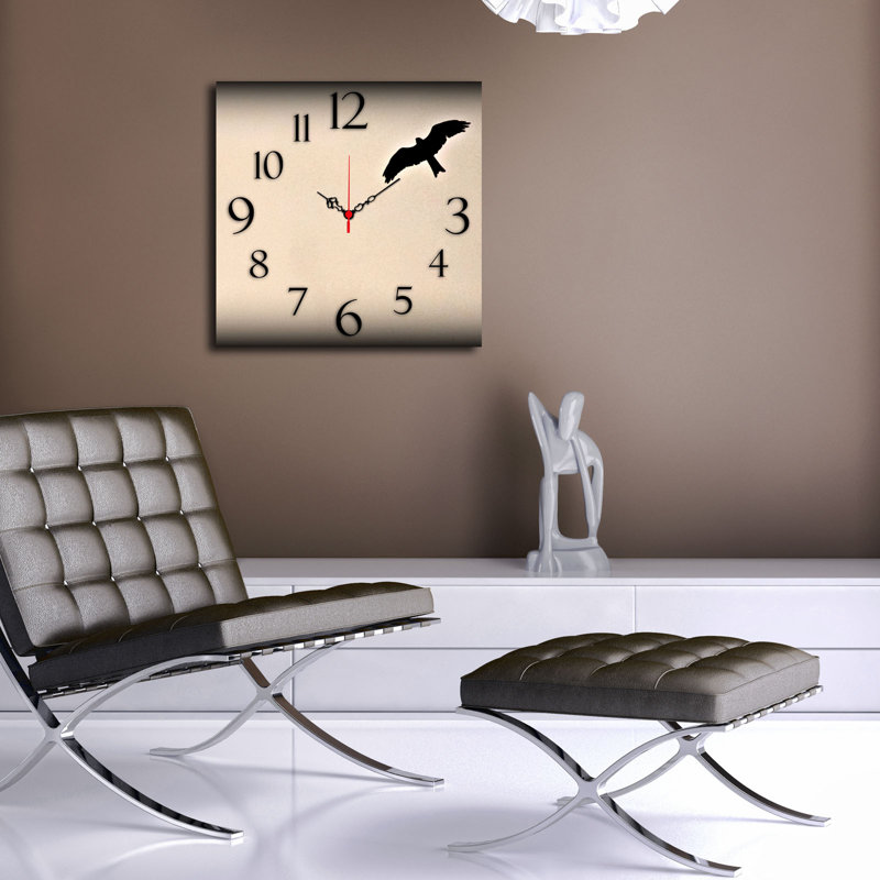 Horloge murale élégante 15,7 po x 15,7 po | 100% panneau de fibres à densité moyenne, épaisseur: 0,2 pouce | Décoration élégante pour le salon, la chambre à coucher et le bureau | Design moderne avec une esthétique minimaliste
