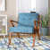 Desi Retro Button Tufted Upholstered Arm Chair with Angled Wood Frame