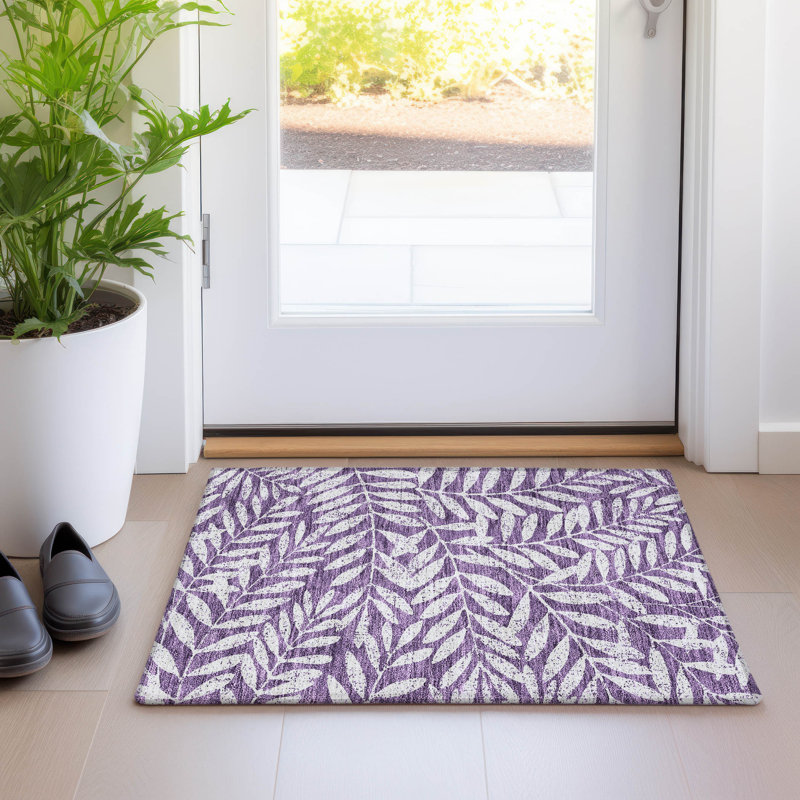 Premium Machine Washable Prisco Purple Rug, Rectangle 1'8" x 2'6"