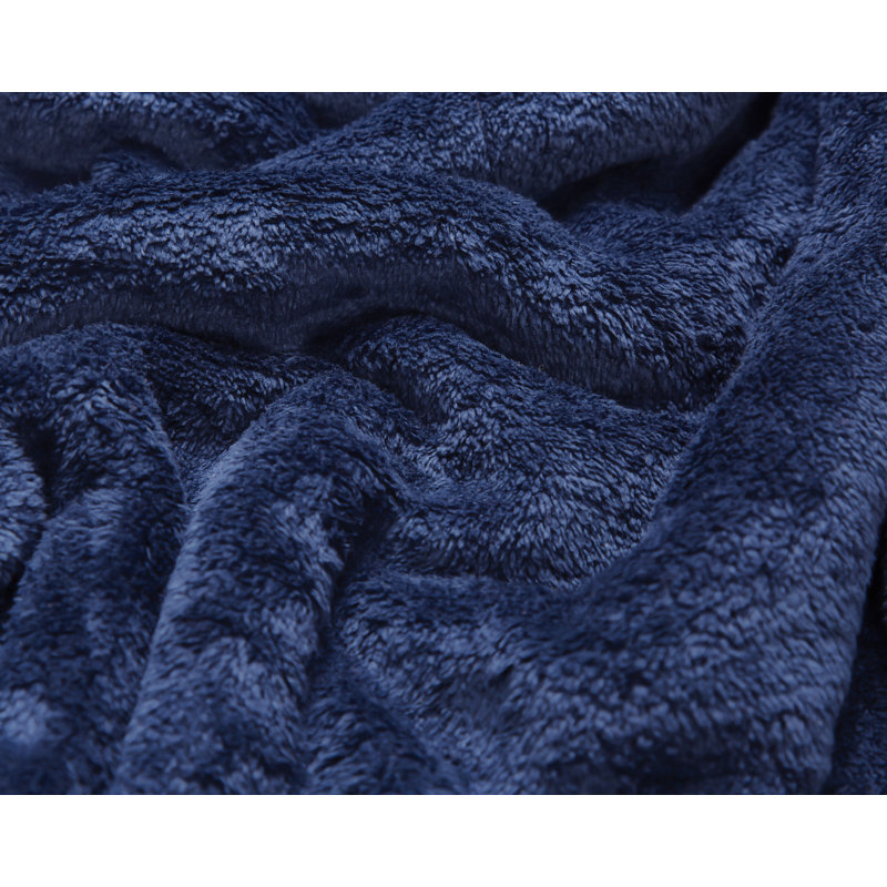 Plain Weave / Muslin Throw Blanket, 130cm W x 150cm L, Navy