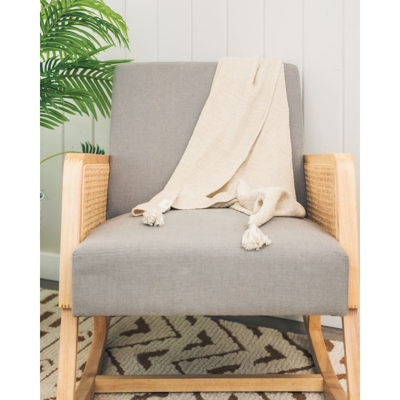 Cotton & Cashmere Baby Blanket, Baby Nursery & Registry, 36"x36" by Crane Baby, Beige