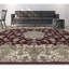Wool Oriental Area Rug in Wine/Ivory
