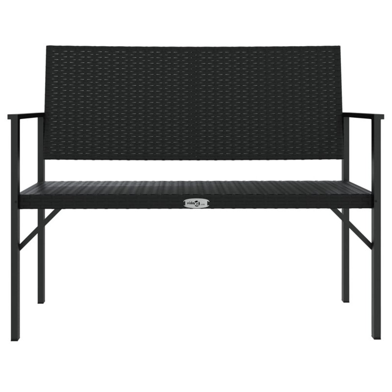 Miakka Metal/Wicker Outdoor Bench, Black