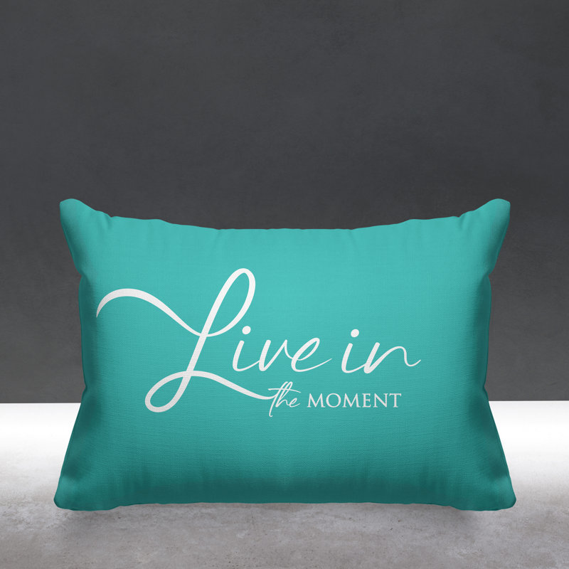 Housse et insert de coussin rectangulaire extérieur Aspire Live in the Moment, Menthe
