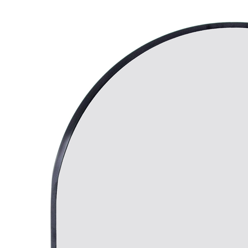 Miroir pleine grandeur en métal, 65 po x 22 po , Noir, noir, noir, noir