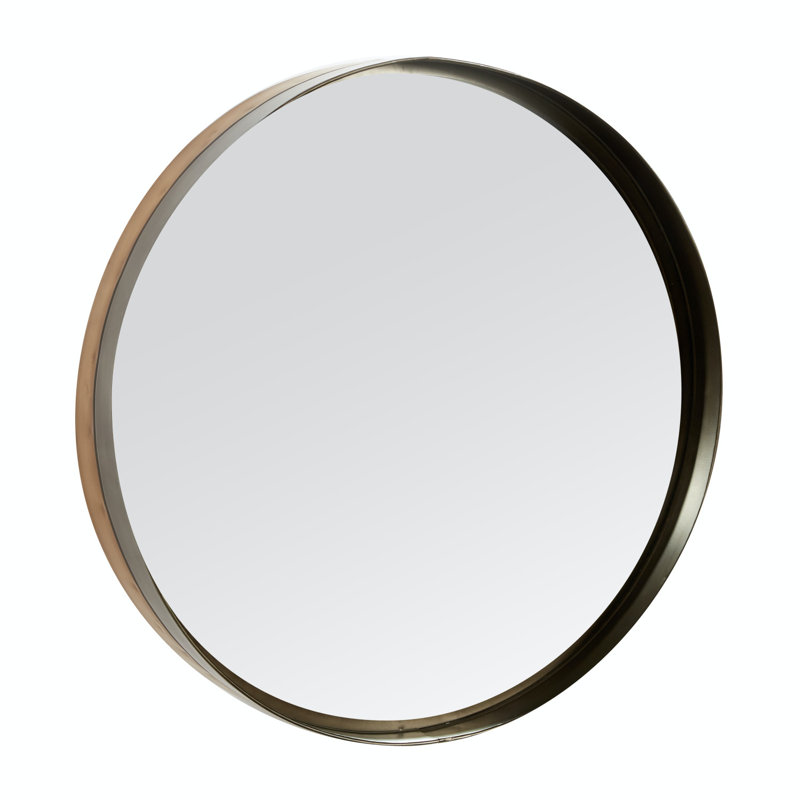 Miroir mural en métal brun avec cadre mince