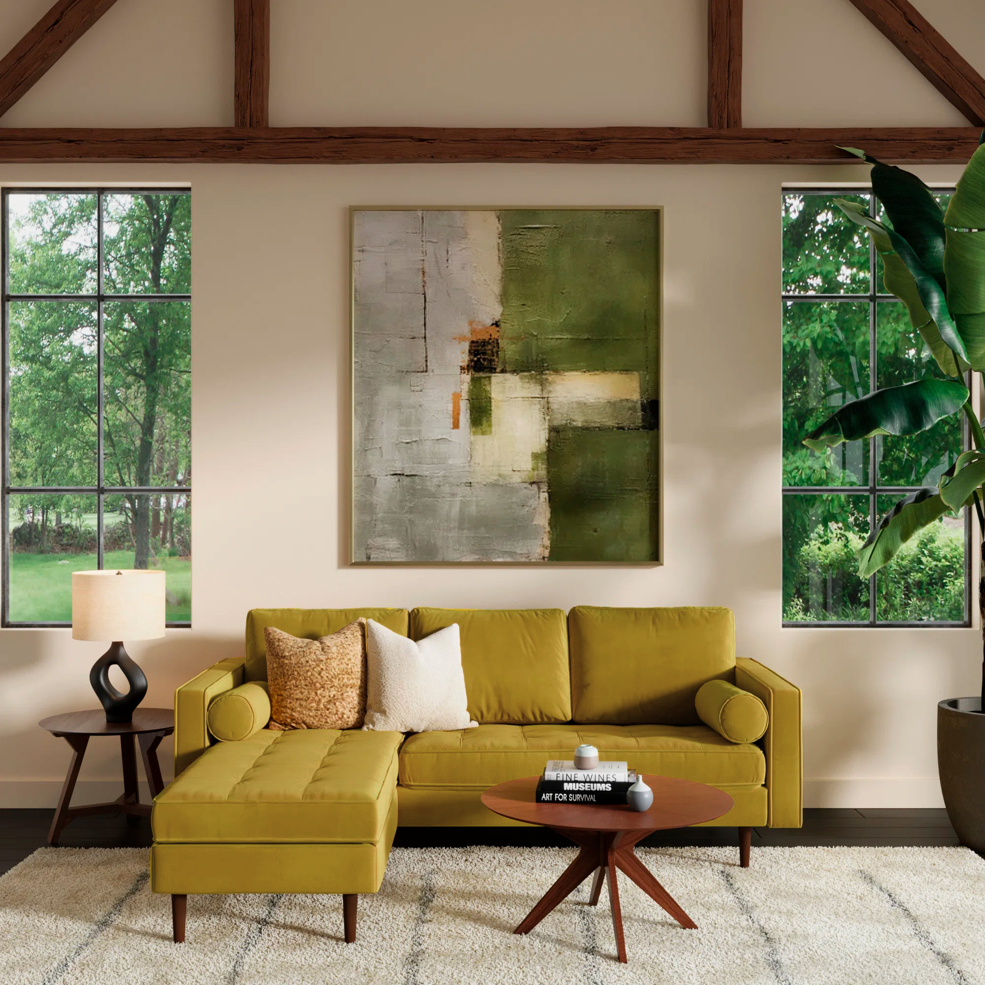 Geo 84" Wide Reversible Sofa and Chaise, Bella Gold Performance Velvet