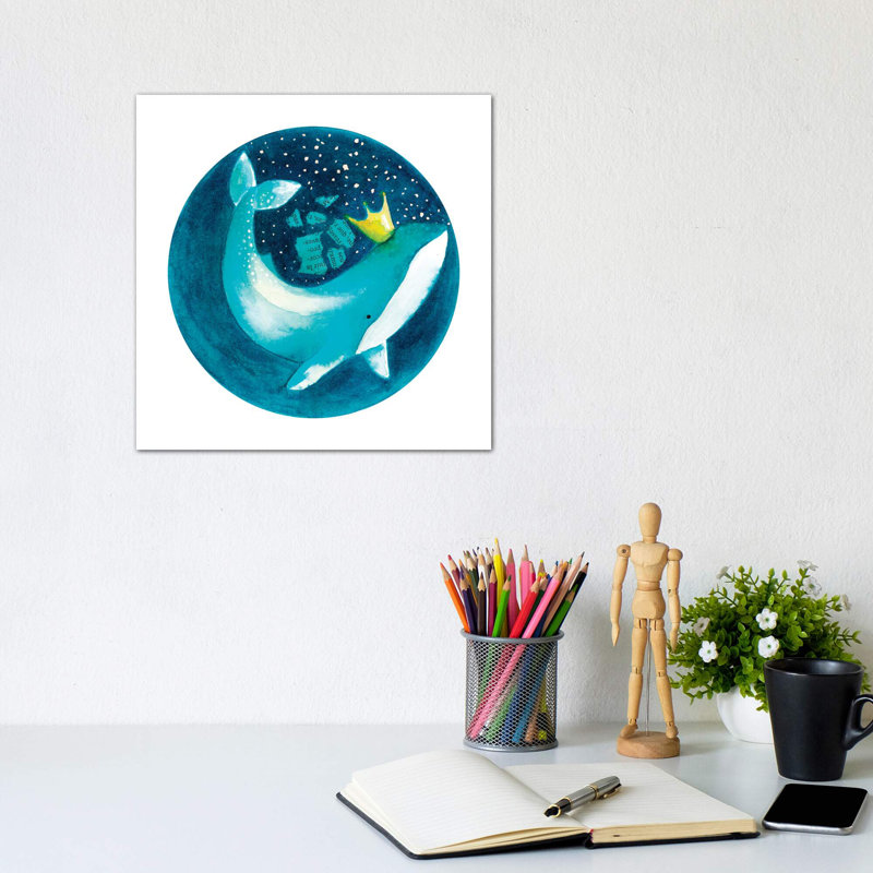 " Magic Whale II ", No Mat, Wrapped Canvas, 12" H x 12" W x 1.5" D