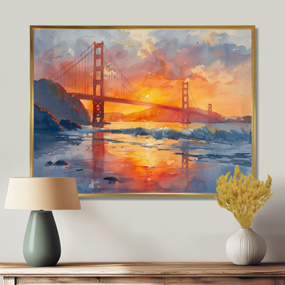 Art mural jaune jaune rouge Golden Gate