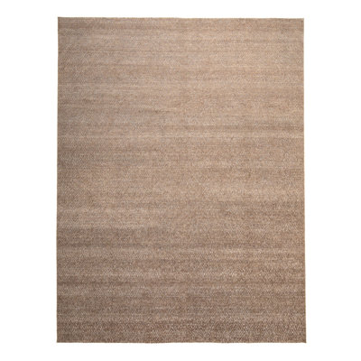 Brown Flatweave Silk Rug - 9' x 12'
