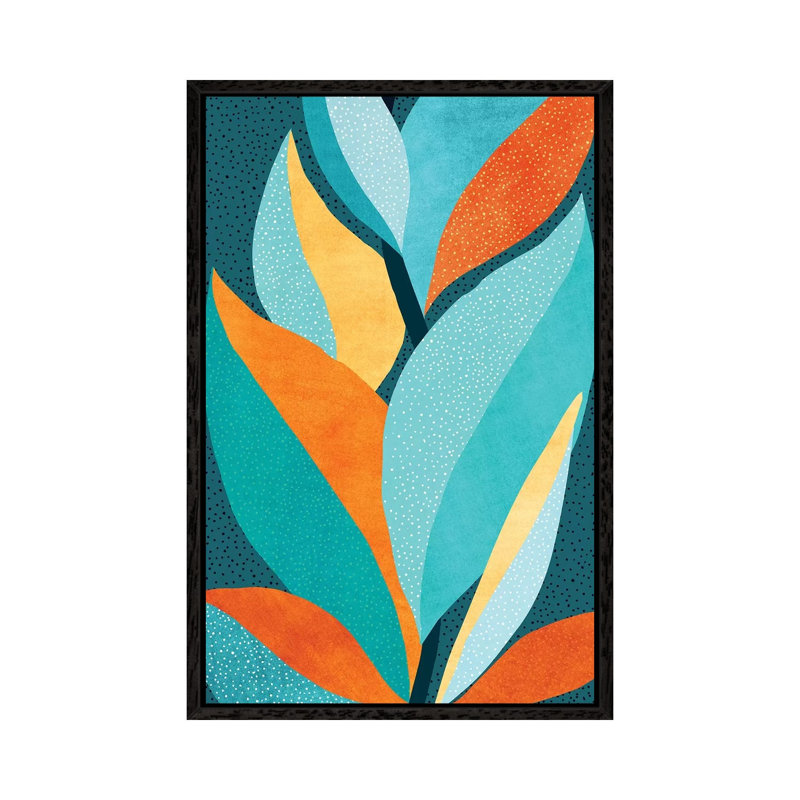 Abstract Tropical Foliage by Modern Tropical - Print on Canvas, 66.04 cm H x 45.72 cm W, Black Framed Canvas