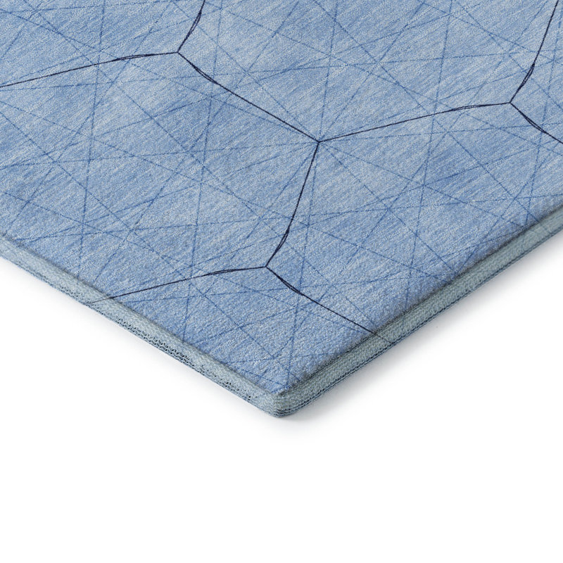 Premium Machine Washable Frome AMF987 Geometric Rug, Rectangle 3' x 5'