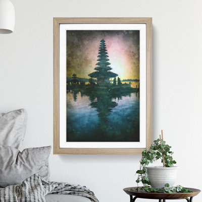 Temple in Bali Indonesia at Sunset - Picture Frame Graphic Art