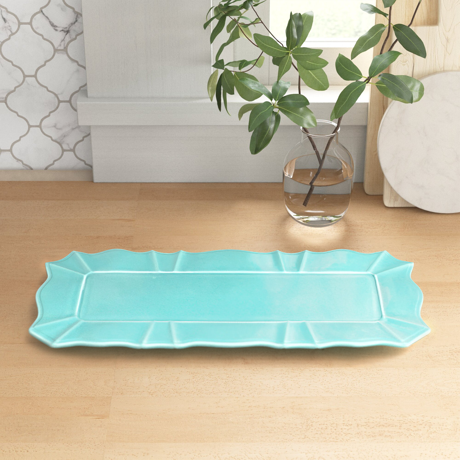 Chloe Tray, Turquoise