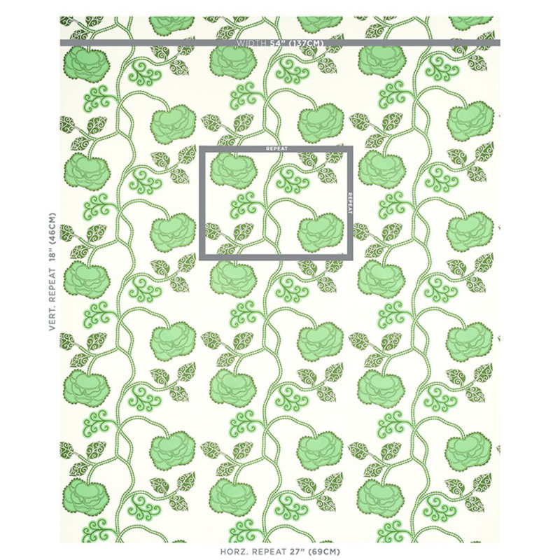 Tissu chintz Schumacher x Neisha Crosland, Jade