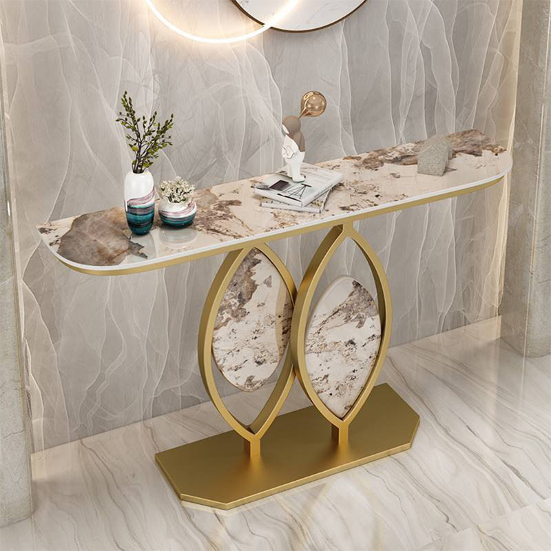 Console Table, Black/Gold, 31.5" H x 47.2" W x 11.8" D