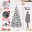 Arbre de Noël 7,5 pi floqué avec 1252 pointes - PVC enneigé et branches à aiguilles dures, structure à charnières pour une installation facile, support en métal stable-530940521-530940525