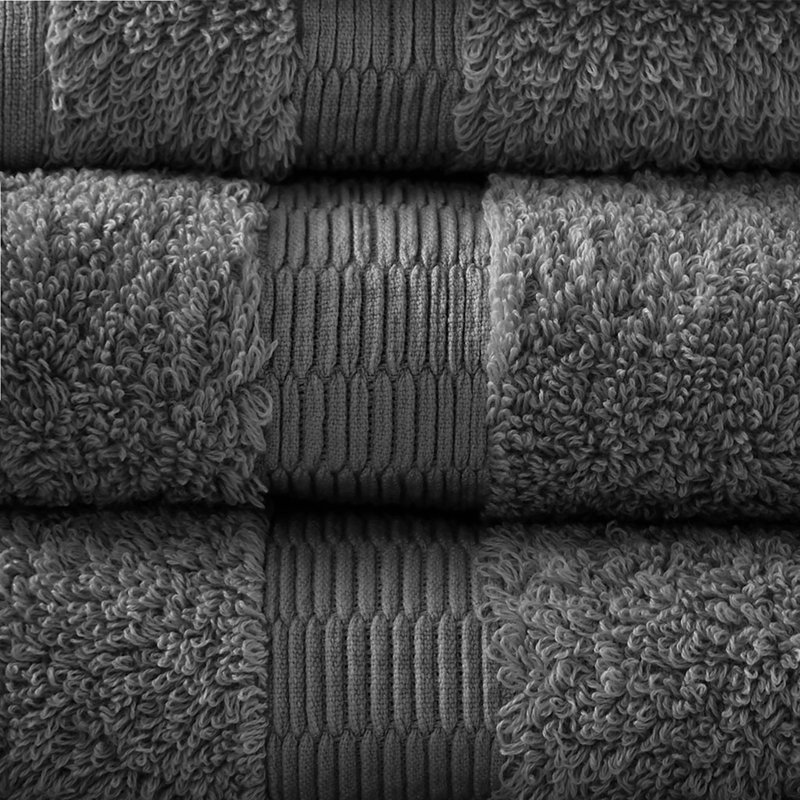 Egyptian Cotton 6 Piece Towel Set, Charcoal