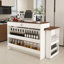Îlot de cuisine avec table extensible et rotative, placage de noyer et rangement-131976563
