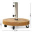 Base de parasol robuste avec bois, acier inoxydable et béton, 30 lb, base d'aspect, tube, finition, 18,05 po x 16,73 po