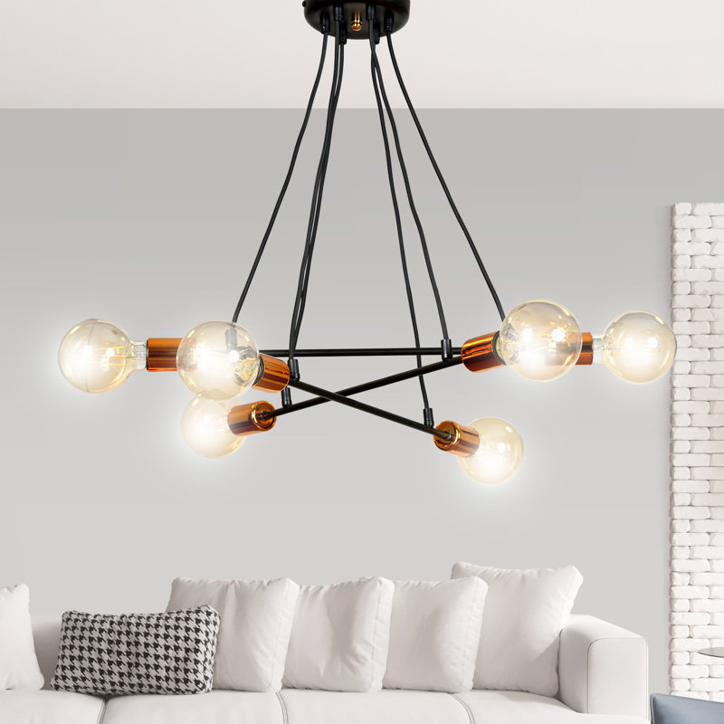 Mullen 6 - Light Cluster Pendant, Black