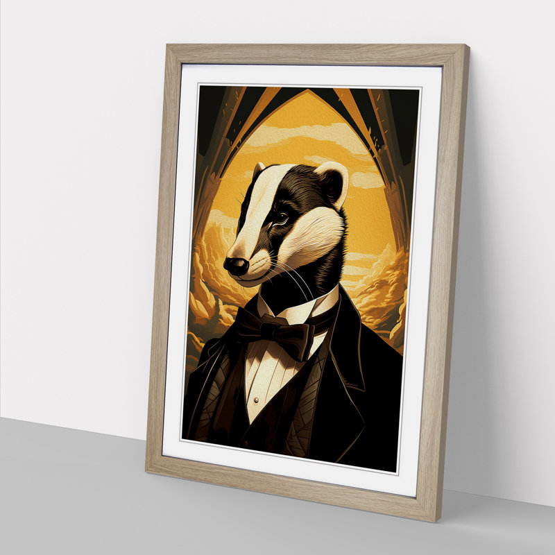Single Picture Frame Print on Wood, 46cm H x 34cm W, Oak Framed