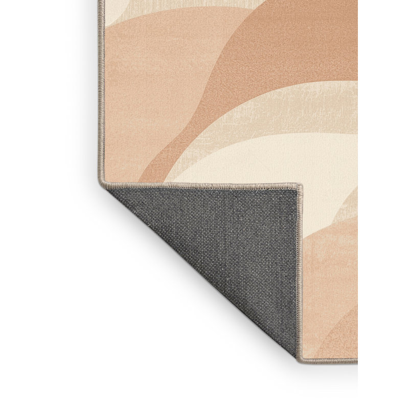Soft Plush Eakes Minimalist Solid Color Area Rug in Beige – Beige Binding, 8' Square