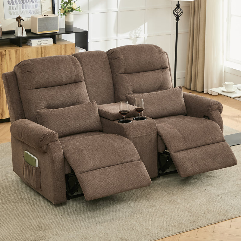 Canapé inclinable deux places pour VR avec console, canapé inclinable compact, Gris