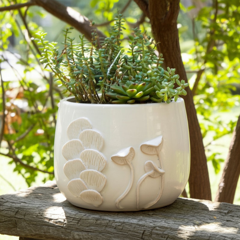 Handmade Stone Planter, 6" H x 6" W x 6" D