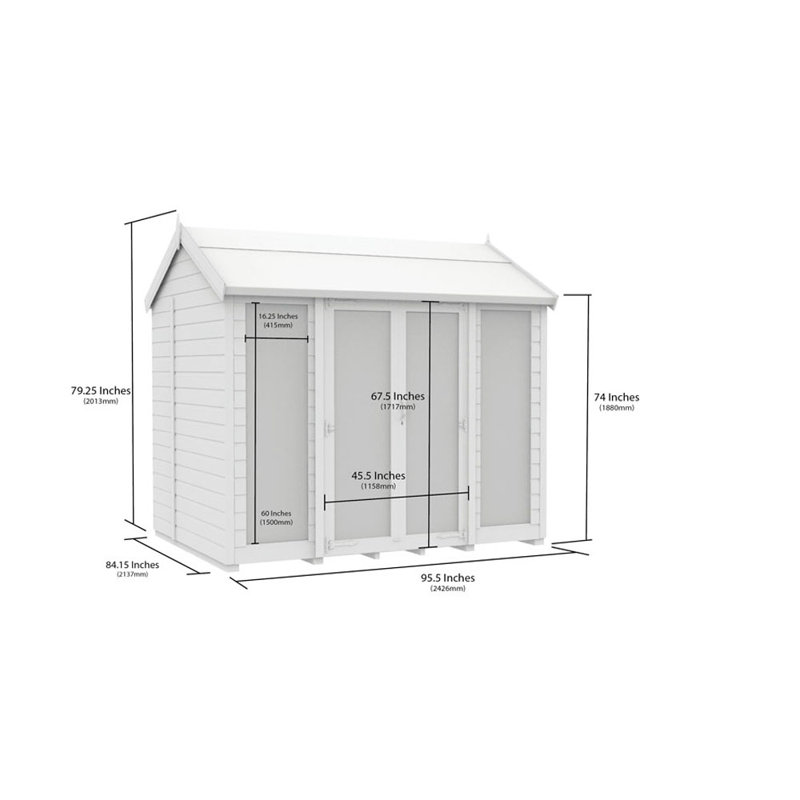 Apex Summer House (Full Height Window), 7ft x 8ft