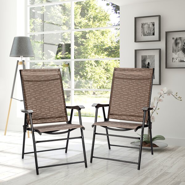 Costway Set of 4 Outdoor Folding Sling Chairs