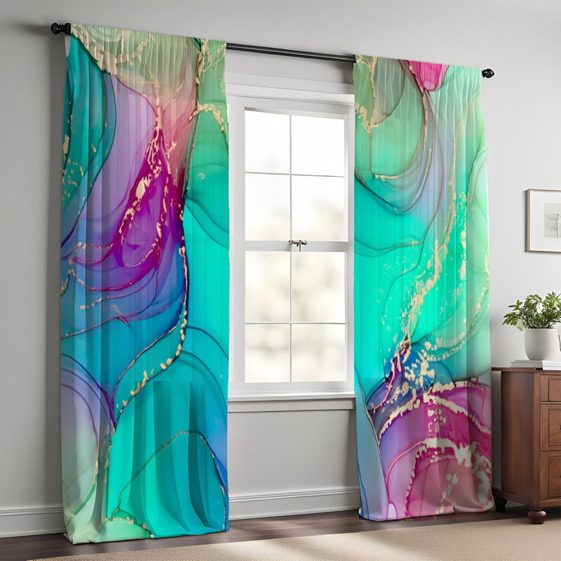 Elbia Semi Sheer Curtain Pair, 40" W x 82" L