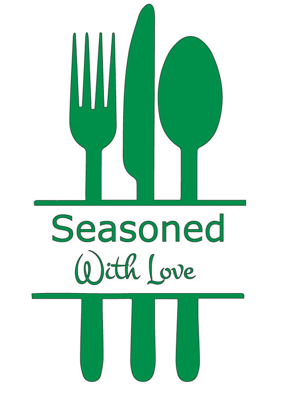 Décalcomanie murale cuisine avec amour, H 24 po x l 14 po x P 0,01 po, Vert clair