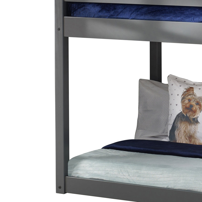 Grey Twin Loft Bed - Solid Pine Frame, 13 System, For Bedroom Functionality Bed, With 13 Slat Practical Function And Decor Upgrade