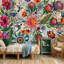 Papier peint aquarelle à motif floral botanique amovible-439079913-439079915