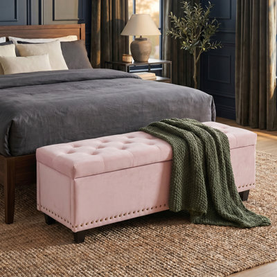 Espana 51'' Upholstered Tufted Storage Ottoman