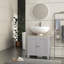 Armoire de rangement à piédestal, sous-lavabo, meuble-lavabo de salle de bain avec U et tablette interne réglable, gris