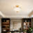 4 - Light Modern Dimmable Semi Flush Mount With Frosted Glass Bowl Shade (Bulbe Include)
