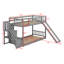 Lit superposé à structure en bois massif avec glissière convertible et escalier-651211117