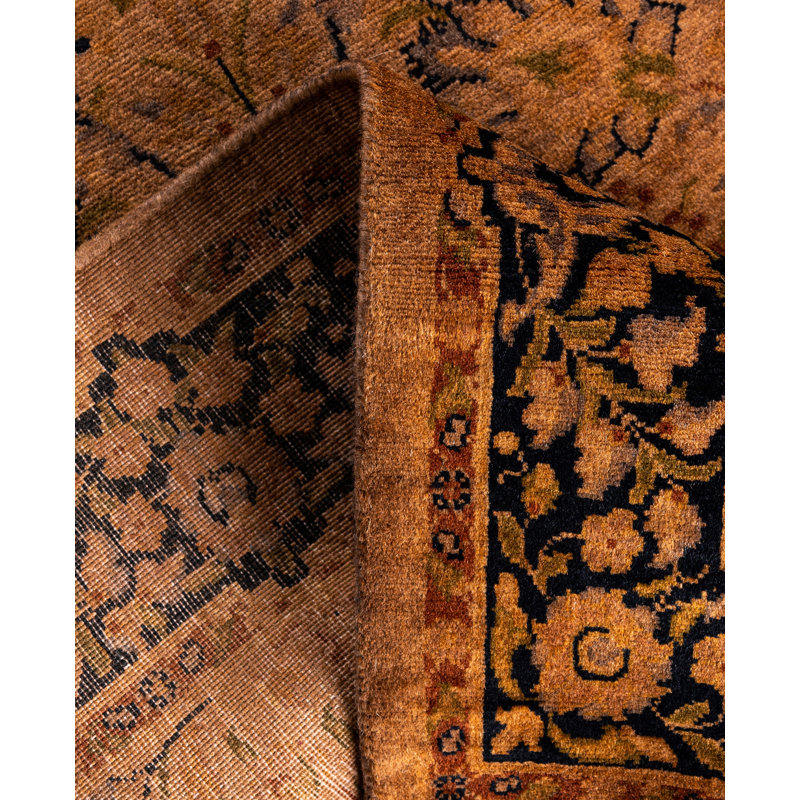 Tapis brun en laine noué à la main de style moderne Colella 2 pi 7 po x 4 pi 1 po