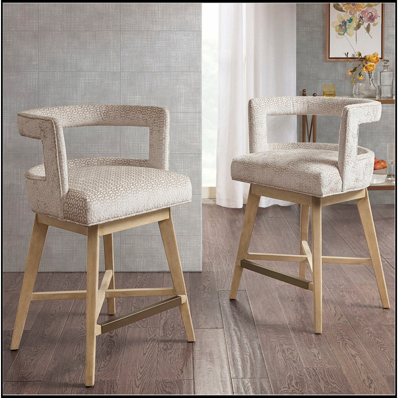 Tabouret de comptoir pivotant, Crème, crème