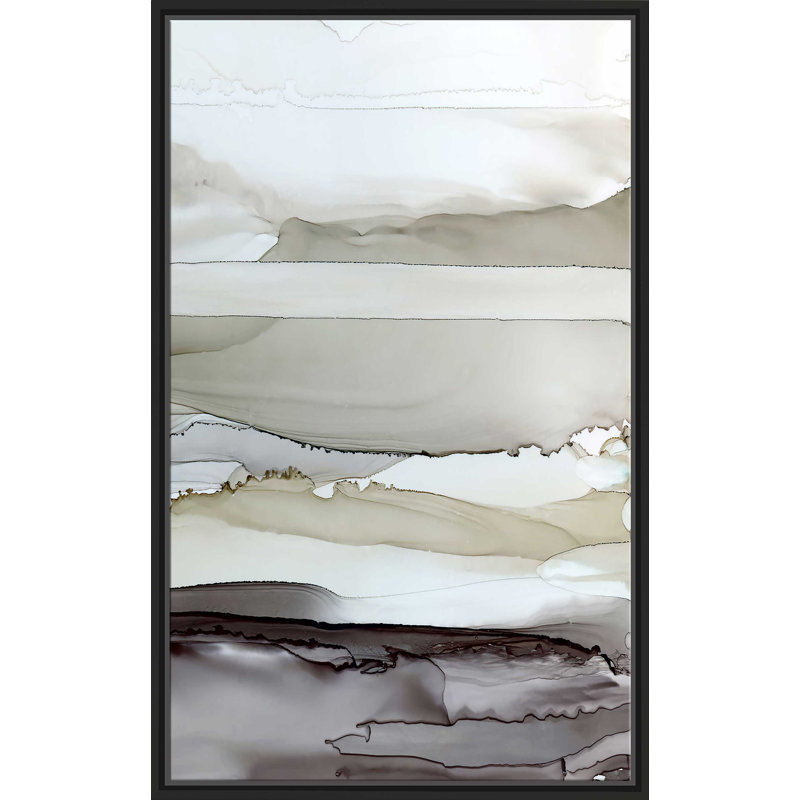 " Shifting Currents II " Painting Print, 39.5" W x 63.5" H, Black Framed