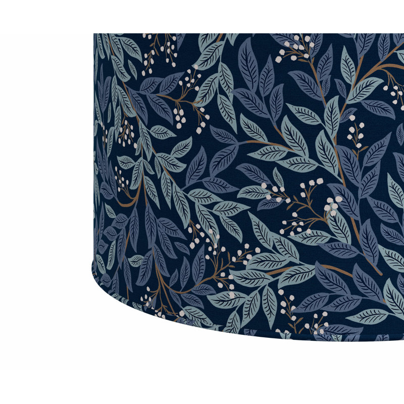 Round Ottoman, Rpc Willowberry Navy Linen