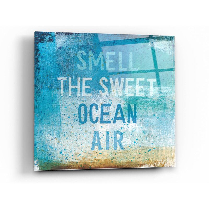 Rosecliff Heights «Beachscape Abstract II» par Michael Mullan, art mural en verre acrylique, 36 po x 36 po