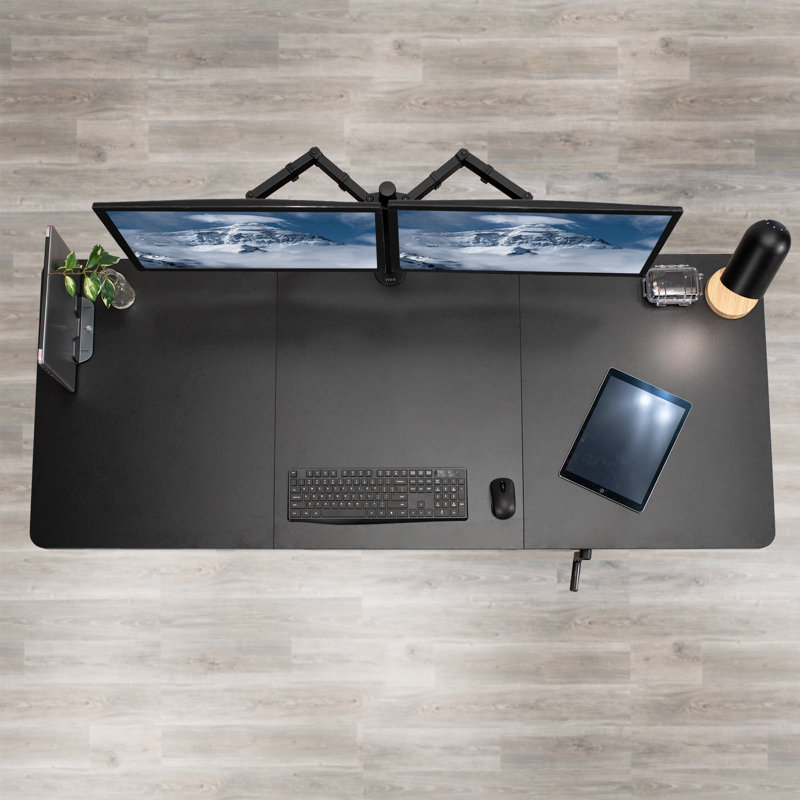 ErgoFlex 71''x30'' Manual Adjustable Black Standing Desk