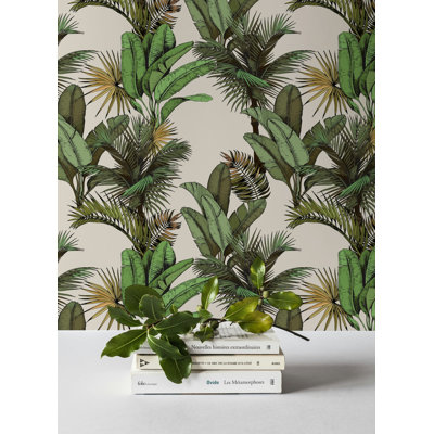 Tropical Palm Leaves Green Botanical Wallpaper